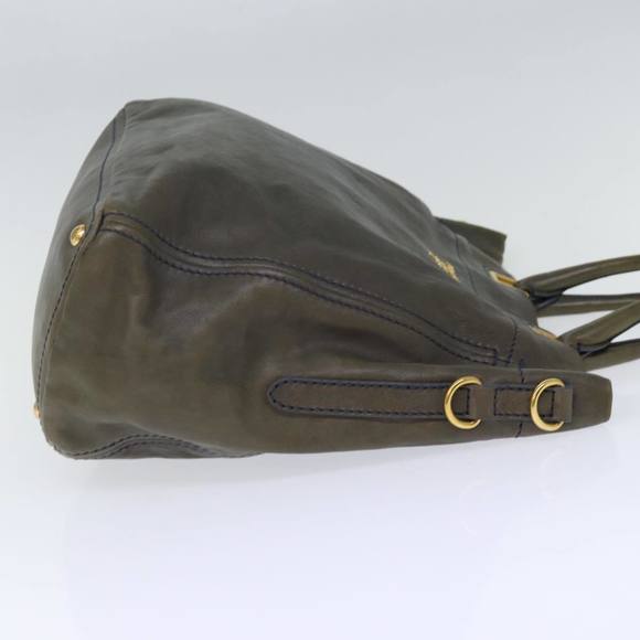 PRADA Hand Bag Leather Gray Auth yk12403 - Picture 4 of 16